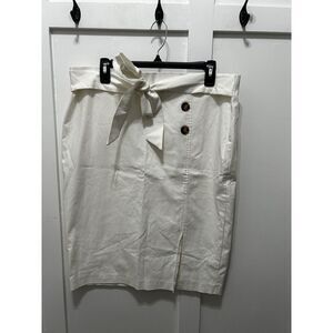 Meg & Margot  Stretch Pencil Rayon Blend White Skirt XL Work Career‎ Corporate